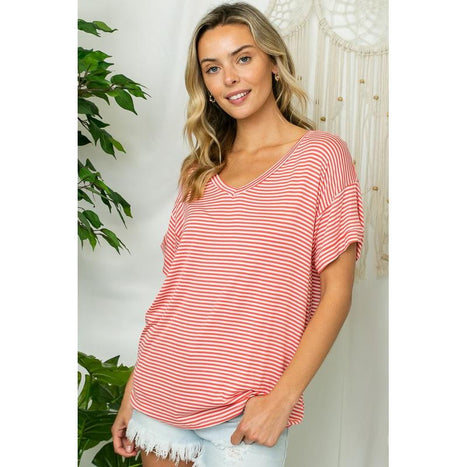 Plus Pin Stripe Boxy Top