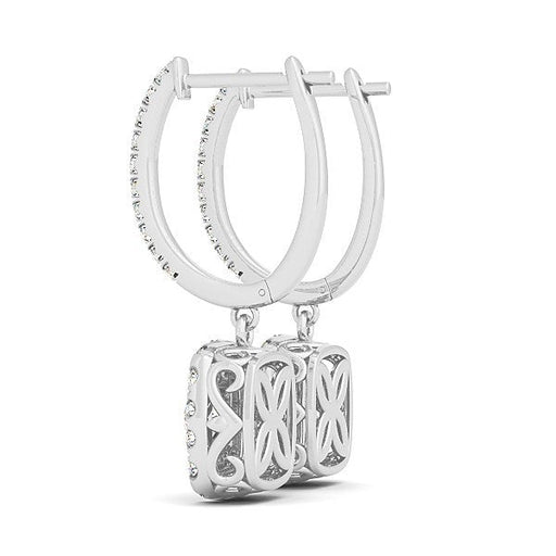 Bids.com 14k White Gold Double Halo Cushion Outer Shaped Diamond  Earrings (3/4 cttw) Earrings