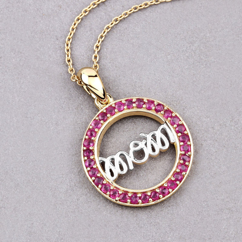 Bids.com 0.64 Carat Genuine Ruby .925 Sterling Silver Pendant Pendants