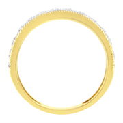 Bids.com IGI Certified 1/2 Cttw Diamond 10K Yellow Gold Prong Set Beaded Milgrain Band Style Ring (J-K Color, I2-I3 Clarity) - Size 7 Rings