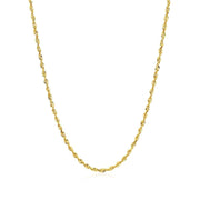 Bids.com 2.0mm 14k Yellow Gold Solid Diamond Cut Rope Chain Necklaces