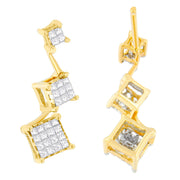 Bids.com 14K Yellow Gold 1 cttw Princess Cut Diamond Earrings (H-I, SI1-SI2) Earrings
