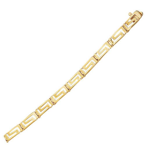 Bids.com 14k Yellow Gold Greek Fret Design Fancy Bracelet Bracelets