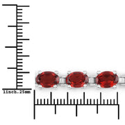 Bids.com 15.30 Carat Genuine Garnet .925 Sterling Silver Bracelet Bracelets