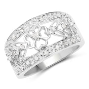 Bids.com 0.31 Carat Genuine White Diamond .925 Sterling Silver Ring Rings