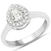 Bids.com 14K White Gold 0.63 Carat Genuine White Diamond Ring Rings