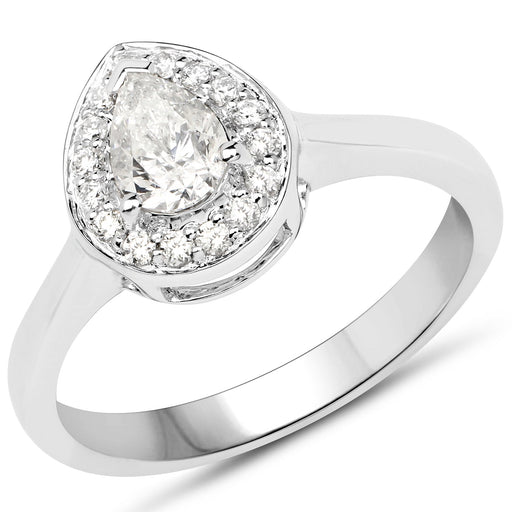 Bids.com 14K White Gold 0.63 Carat Genuine White Diamond Ring Rings