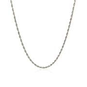 Bids.com 10k White Gold Solid Diamond Cut Rope Chain 1.5mm Necklaces