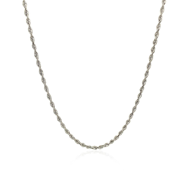 Bids.com 10k White Gold Solid Diamond Cut Rope Chain 1.5mm Necklaces
