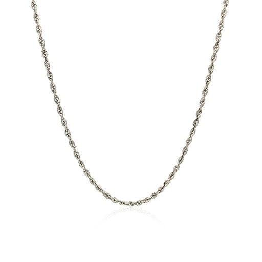 Bids.com 10k White Gold Solid Diamond Cut Rope Chain 1.5mm Necklaces