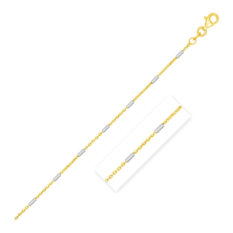 Bids.com Bar Links Pendant Chain in 14k Two Tone Gold (1.4mm) Necklaces