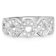 Bids.com 0.40 Carat Genuine White Diamond .925 Sterling Silver Ring Rings