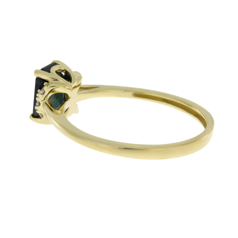 Bids.com 1.38ct Sapphire Diamond Ring 14KT Yellow Gold Rings