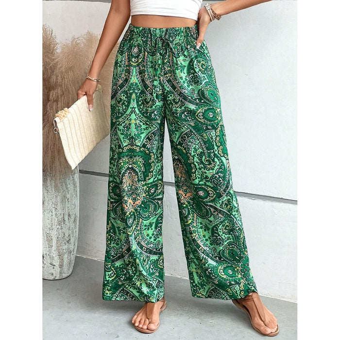 Printed Wide Leg Pants