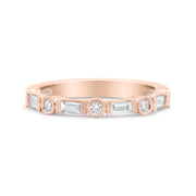 Bids.com 14K Rose Gold 3/8 Cttw Baguette and Round Diamond Bridal Band - (H-I Color, VS1-VS2 Clarity) - Size 6.75 Rings