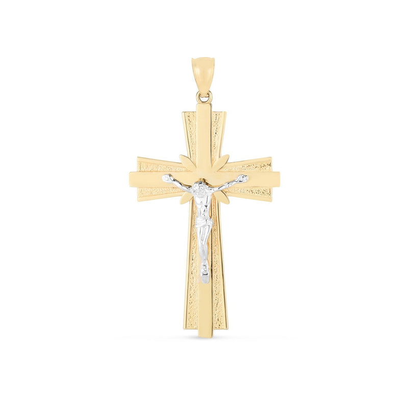 Bids.com 14k Two Tone Gold High Polish Diamond Cut Cross Pendant Pendants