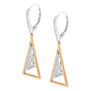 Bids.com 14K Rose and White Gold 3/8 Cttw Diamond Windchime Drop and Dangle Earring (G-H Color, SI1-SI2 Clarity) Earrings