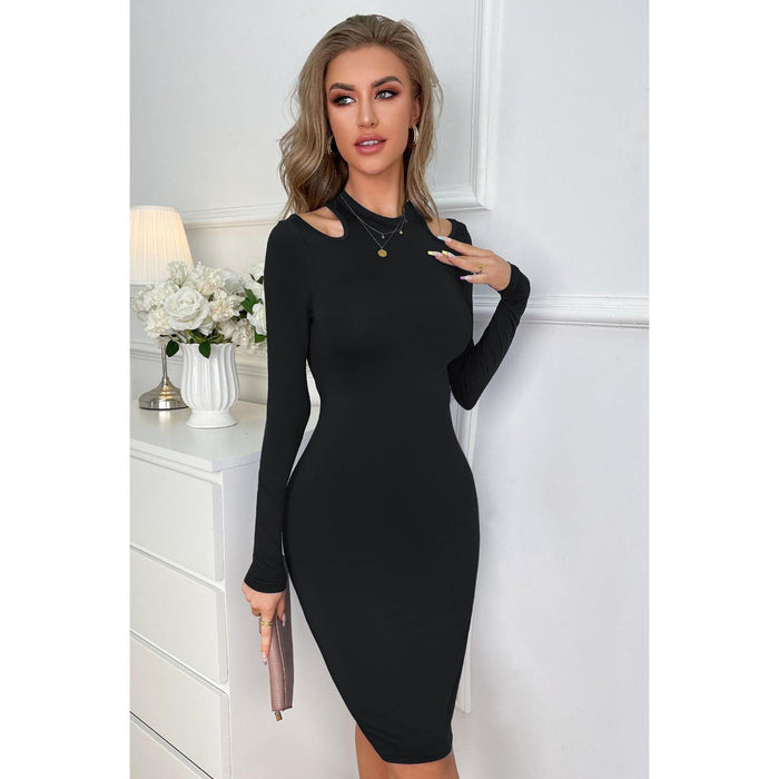 Cutout Long Sleeve Pencil Dress