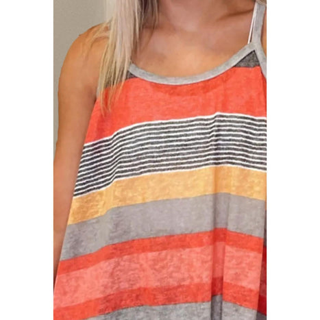 Color Block Round Neck Cami