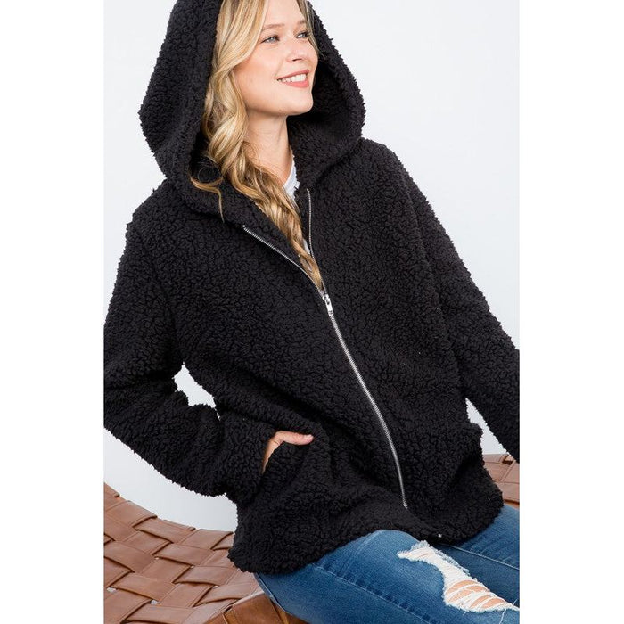 SHERPA FUR HOODIE JACKET