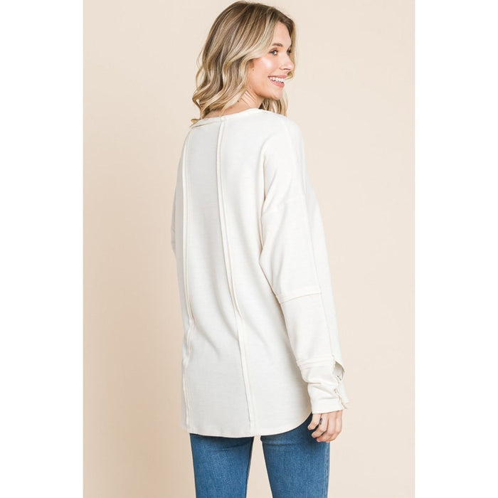 Culture Code V-Neck Dropped Shoulder Blouse