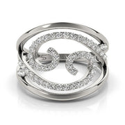 Bids.com Swirl Design Diamond Ring in 14k White Gold (1/2 cttw) Rings
