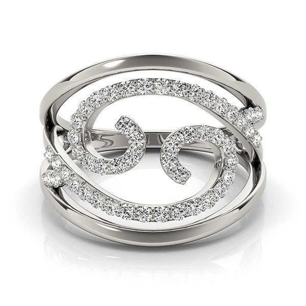 Bids.com Swirl Design Diamond Ring in 14k White Gold (1/2 cttw) Rings