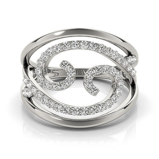 Bids.com Swirl Design Diamond Ring in 14k White Gold (1/2 cttw) Rings