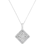 Bids.com 10KT White Gold 1/2 cttw Diamond Square Pendant Necklace (I-J Color, I2-I3 Clarity) Necklaces