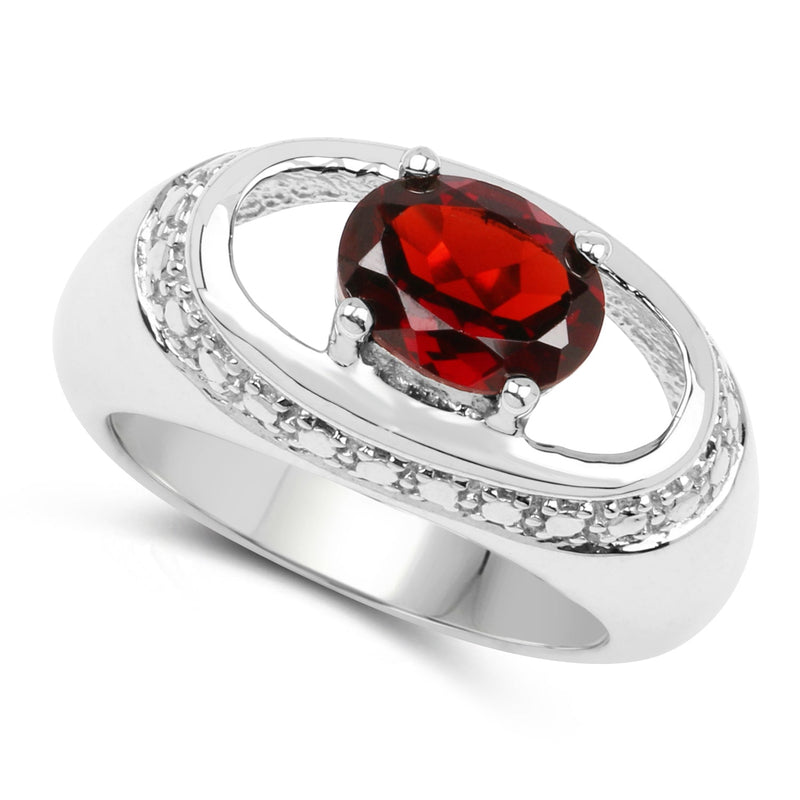 Bids.com 2.50 Carat Genuine Garnet .925 Sterling Silver Ring Rings