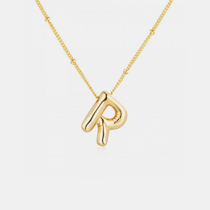 Gold-Plated Letter Pendant Necklace