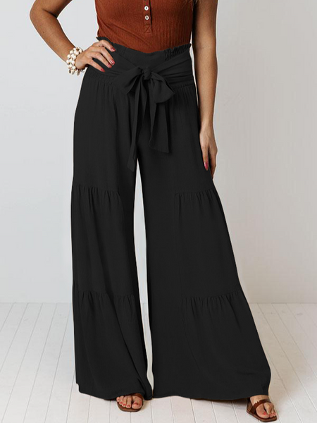 Wide Leg A Line Tie Waist Pants HE8WKV4UYK