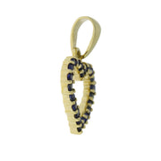 Bids.com .37ct Sapphire Heart Love Pendant 10KT Yellow Gold Pendants