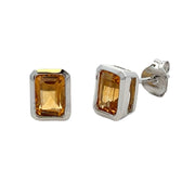Bids.com 1.08ct Citrine Stud Earrings 10KT White Gold Earrings