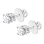 Bids.com 14K White Gold 1/2 Cttw Pie-Cut Diamond Solitaire Stud Earrings (H-I Color, SI1-SI2 Clarity) Earrings