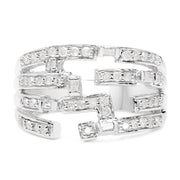 Bids.com 0.60 Carat Genuine White Diamond .925 Sterling Silver Ring Rings
