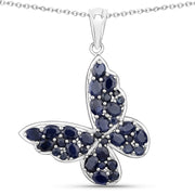 Bids.com 4.36 Carat Genuine Blue Sapphire .925 Sterling Silver Pendant Pendants