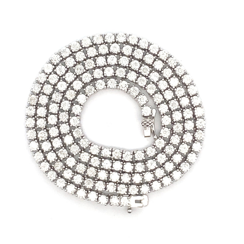 Bids.com 6.85ct Moissanite Tennis Necklace Sterling Silver Pendants