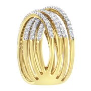 Bids.com 10KT Yellow Gold Diamond Bypass Ring (1 5/8 cttw, H-I Color, SI2-I1 Clarity) Rings