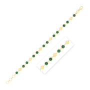 Bids.com 14k Yellow Gold Malachite Geometric Mirror Gem Chain Bracelet (5.00 mm) Bracelets
