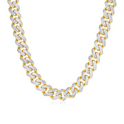 Bids.com 14k Two Tone Gold Miami Cuban Chain Necklace with White Pave Necklaces