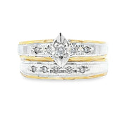 Bids.com Diamond Engagement Ring Set Sterling Silver 14KT Gold Rings
