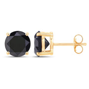Bids.com 4.30 Carat Genuine Black Diamond 14K Yellow Gold Earrings Earrings