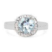 Bids.com 2.37 Carat Genuine Blue Topaz and White Topaz .925 Sterling Silver Ring Rings