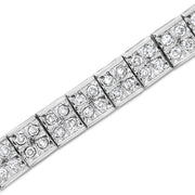 Bids.com .925 Sterling Silver 2 Cttw Prong Set Round-Cut Diamond 4 Stone Box Link Bracelet (I-J Color, I3 Clarity) - 7.25" Bracelets