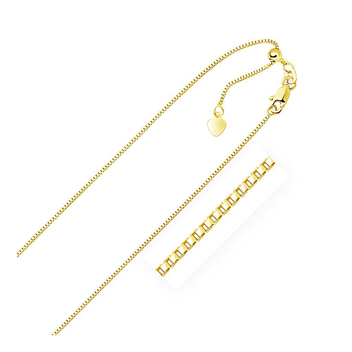 Bids.com 10k Yellow Gold Adjustable Box Chain 0.85mm Necklaces