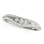 Bids.com 14k White Gold Curved Antique Style Diamond Wedding Ring (1/3 cttw) Rings