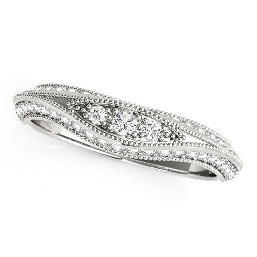 Bids.com 14k White Gold Curved Antique Style Diamond Wedding Ring (1/3 cttw) Rings
