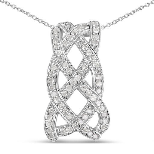 Bids.com 0.54 Carat Genuine White Diamond .925 Sterling Silver Pendant Pendants