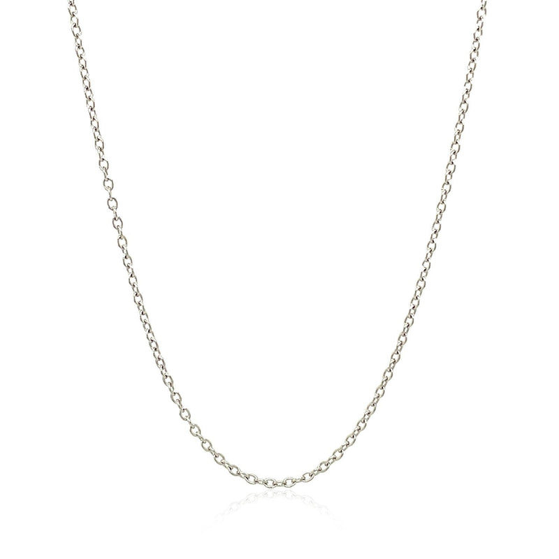 Bids.com 18k White Gold Round Cable Chain 1.5mm Necklaces